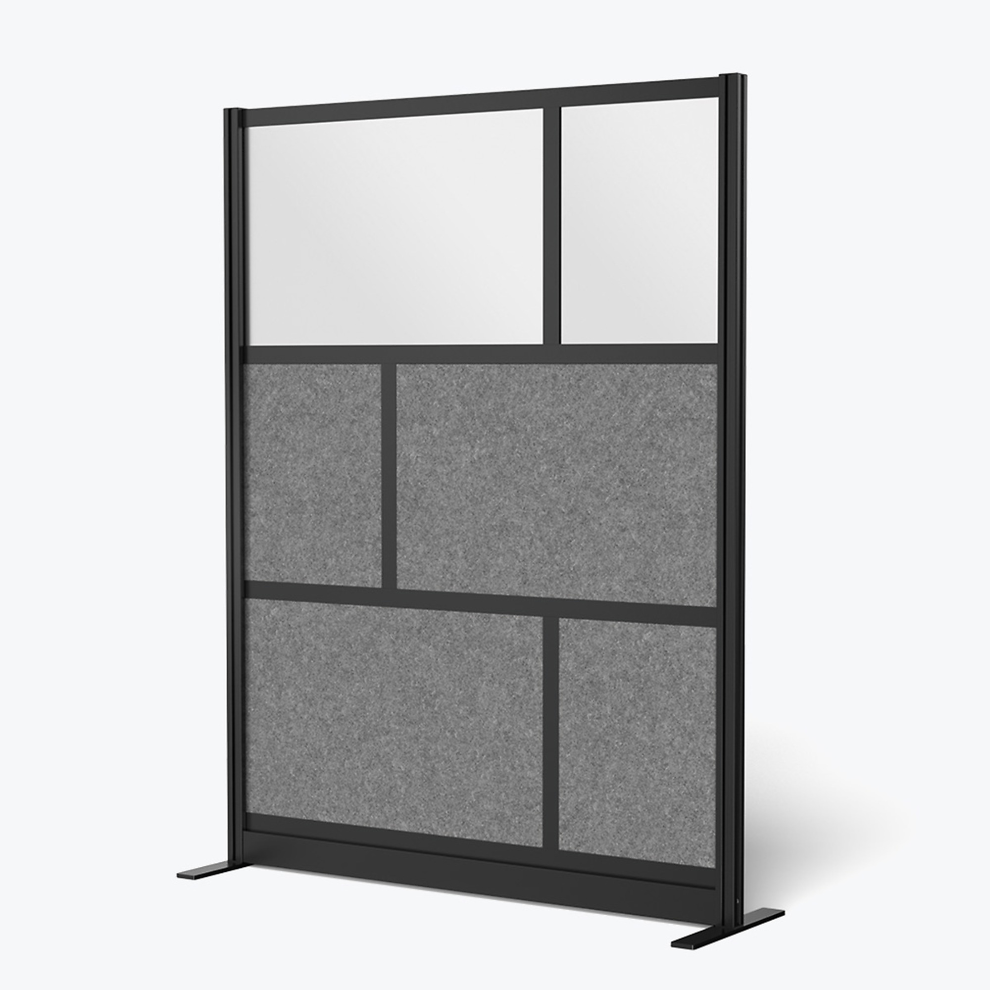 Luxor Modular Wall Divider System - 53in. x 70in., Polypropylene/PET Polyester Fabric, Black, Model# MW-5370-FCGB
